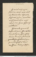 Nachlass Franz Steindachner, Brief (unvollständig) von Josef Sturm an Franz Steindachner, Inv.Nr. 526.02, Seite 1